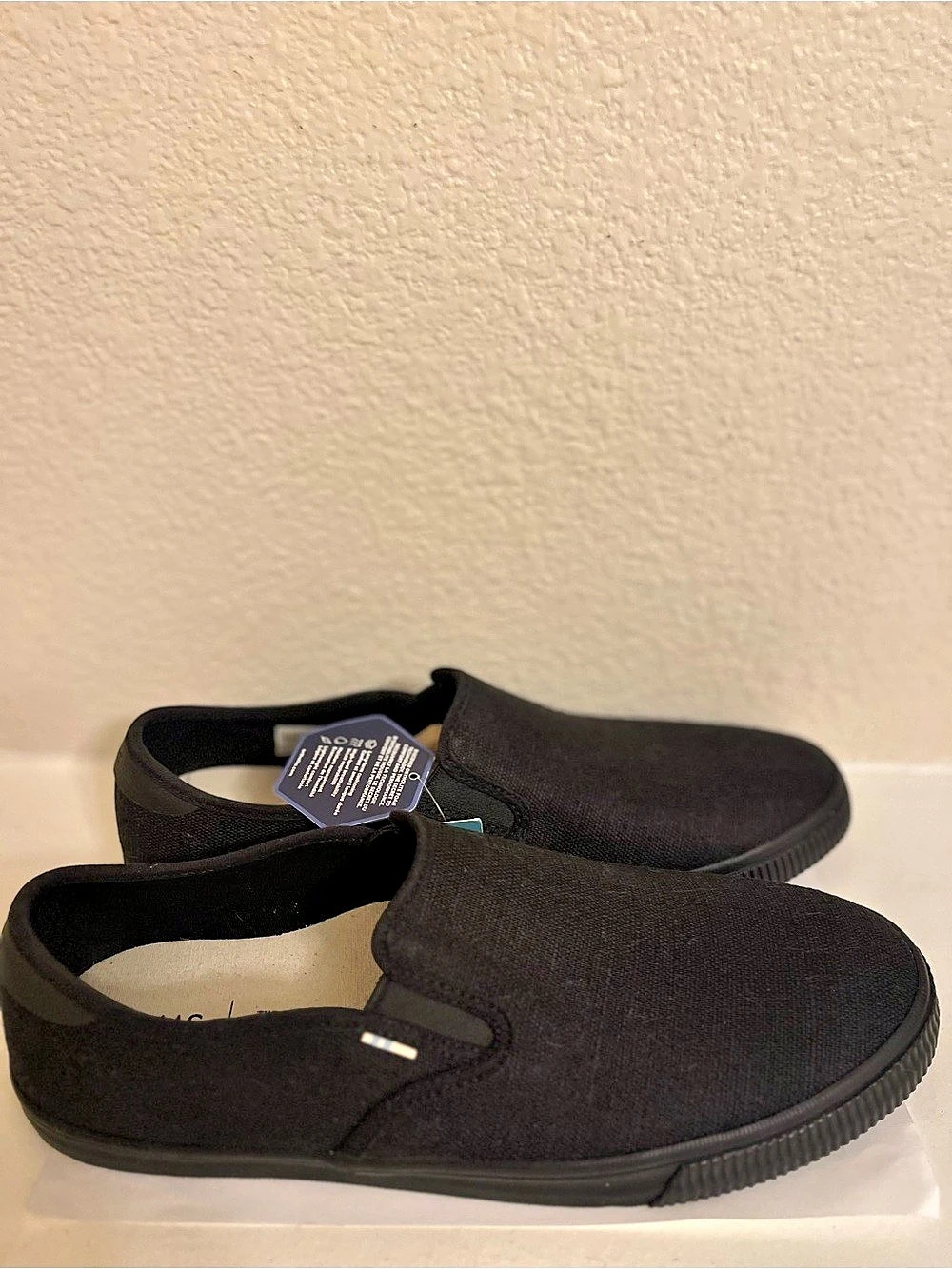 NWT TOMS Men’s Baja Slip-On Black Heritage Canvas Sneakers Size 11.5